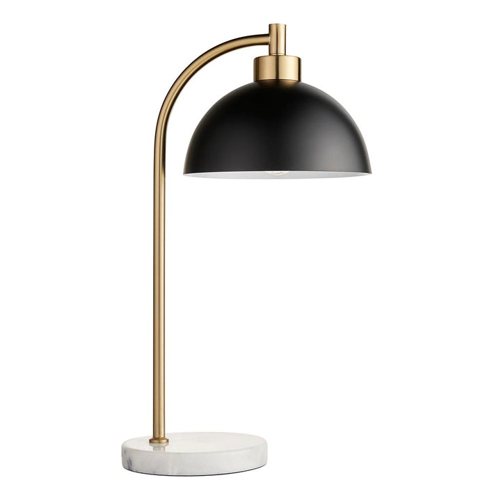 Buchanan Matt Black Shade Task Table Lamp With White And Grey Marble Base