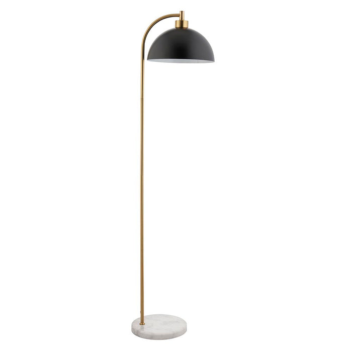 Buchanan Matt Black Shade Task Floor Lamp With White And Grey Marble Base