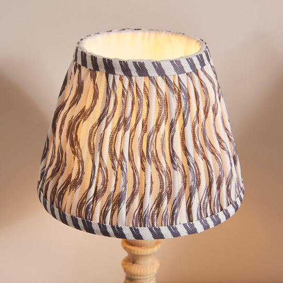 Bibury And Ripple 20cm Pearl Grey Fabric Shade Table Lamp In Natural Ash