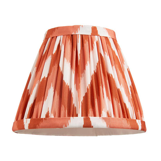 Bibury And Zigzag 16cm Apricot Orange Fabric Shade Wall Light In Natural Ash