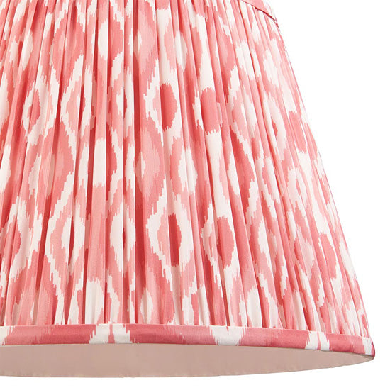 Higgledy And Ikat 40cm Coral Pink Shade Floor Lamp With High Gloss Almond White Base