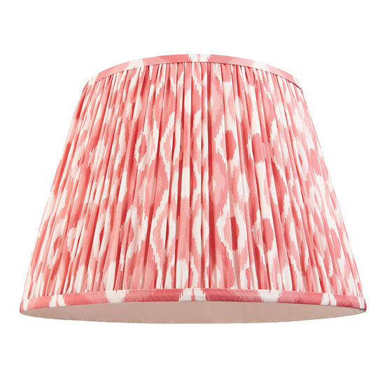 Higgledy And Ikat 40cm Coral Pink Shade Floor Lamp With High Gloss Almond White Base