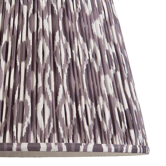 Higgledy And Ikat 40cm Pearl Grey Shade Floor Lamp With High Gloss Almond White Base