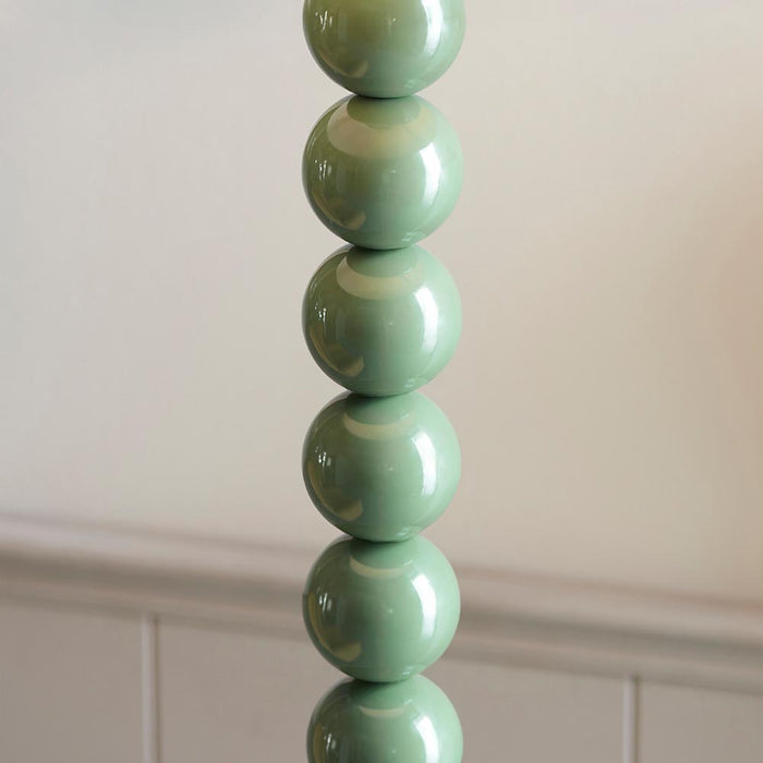 Higgledy And Zigzag 40cm Pearl Grey Shade Floor Lamp With Gloss Cotswold Green Base