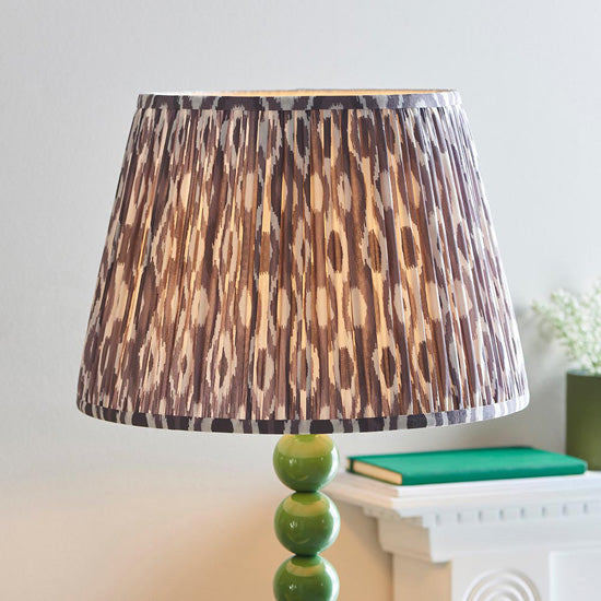 Higgledy And Ikat 40cm Pearl Grey Shade Floor Lamp With High Gloss Cotswold Green Base