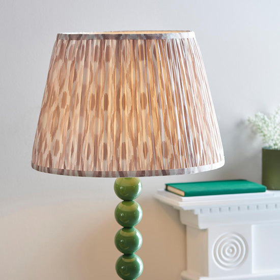 Higgledy And Ikat 40cm Neutral Shade Floor Lamp With High Gloss Cotswold Green Base