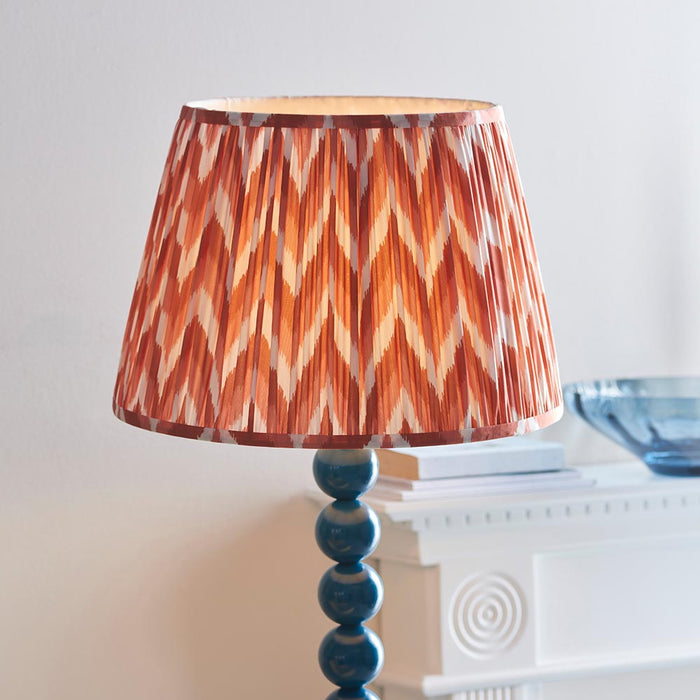 Higgledy And Zigzag 40cm Apricot Orange Shade Floor Lamp With Gloss Marlin Blue Base