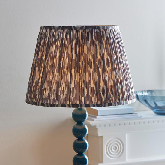 Higgledy And Ikat 40cm Pearl Grey Shade Floor Lamp With High Gloss Marlin Blue Base