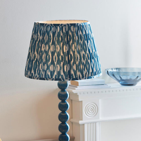 Higgledy And Ikat 40cm Marlin Blue Shade Floor Lamp With High Gloss Marlin Blue Base