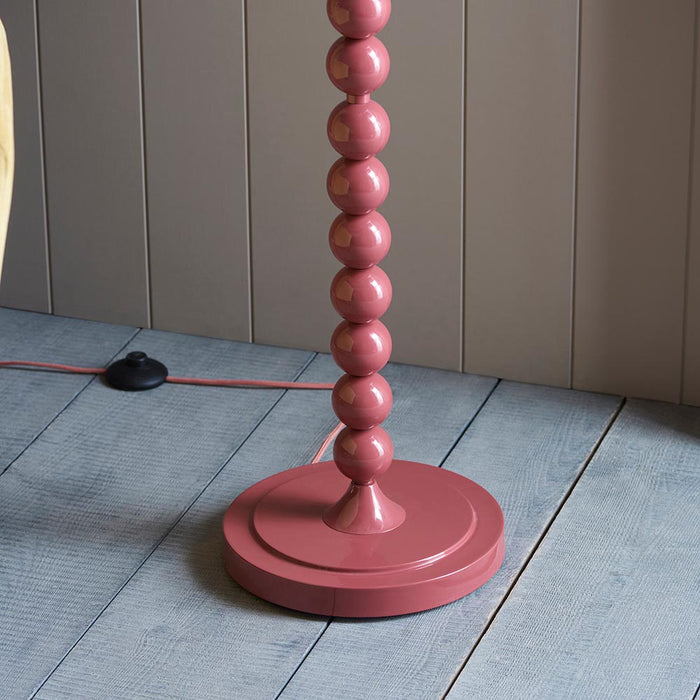 Higgledy And Zigzag 40cm Pearl Grey Shade Floor Lamp With Gloss Pink Clay Base