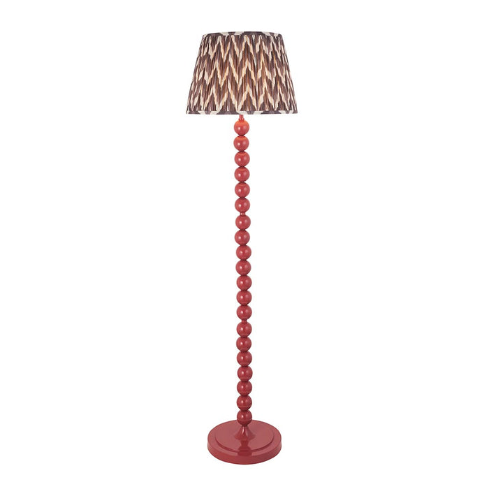 Higgledy And Zigzag 40cm Pearl Grey Shade Floor Lamp With Gloss Pink Clay Base