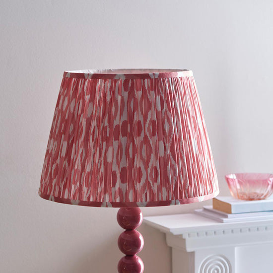 Higgledy And Ikat 40cm Coral Pink Shade Floor Lamp With High Gloss Pink Clay Base