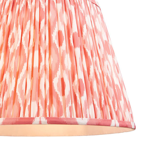 Higgledy And Ikat 40cm Coral Pink Shade Floor Lamp With High Gloss Pink Clay Base