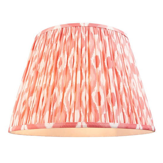 Higgledy And Ikat 40cm Coral Pink Shade Floor Lamp With High Gloss Pink Clay Base