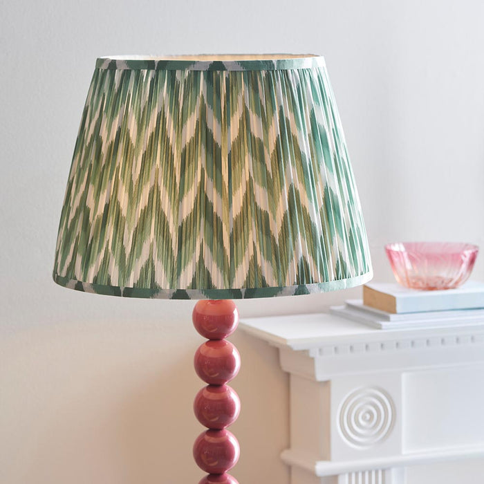 Higgledy And Zigzag 40cm Cotswold Green Shade Floor Lamp With Gloss Pink Clay Base