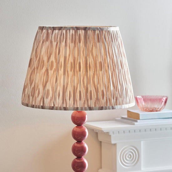 Higgledy And Ikat 40cm Neutral Shade Floor Lamp With High Gloss Pink Clay Base