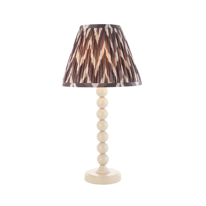 Higgledy And Zigzag 25cm Pearl Grey Shade Table Lamp With Gloss Almond White Base