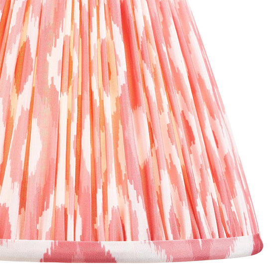 Higgledy And Ikat 25cm Coral Pink Shade Table Lamp With High Gloss Almond White Base