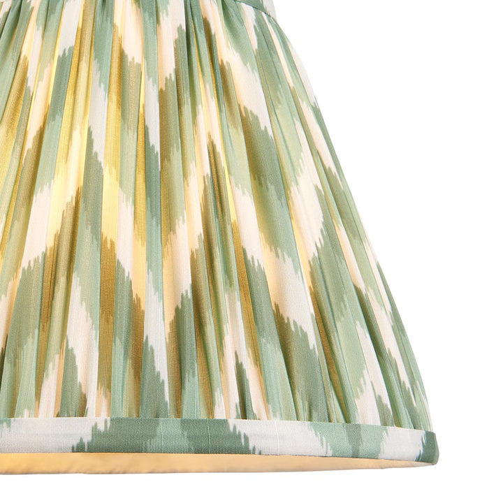 Higgledy And Zigzag 25cm Cotswold Green Shade Table Lamp With Gloss Almond White Base