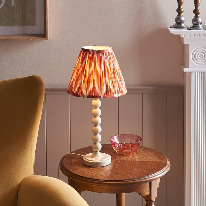 Higgledy And Zigzag 25cm Apricot Orange Shade Table Lamp With Gloss Almond White Base