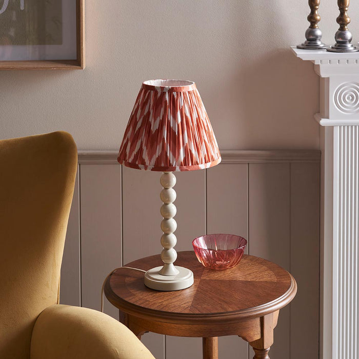 Higgledy And Zigzag 25cm Apricot Orange Shade Table Lamp With Gloss Almond White Base