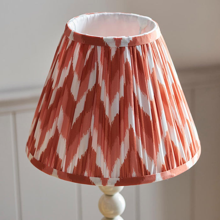 Higgledy And Zigzag 25cm Apricot Orange Shade Table Lamp With Gloss Almond White Base