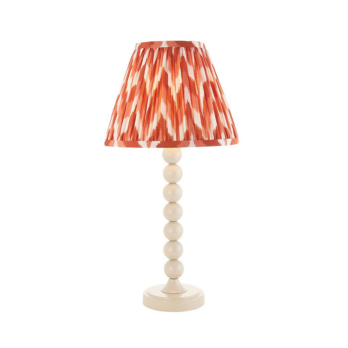 Higgledy And Zigzag 25cm Apricot Orange Shade Table Lamp With Gloss Almond White Base