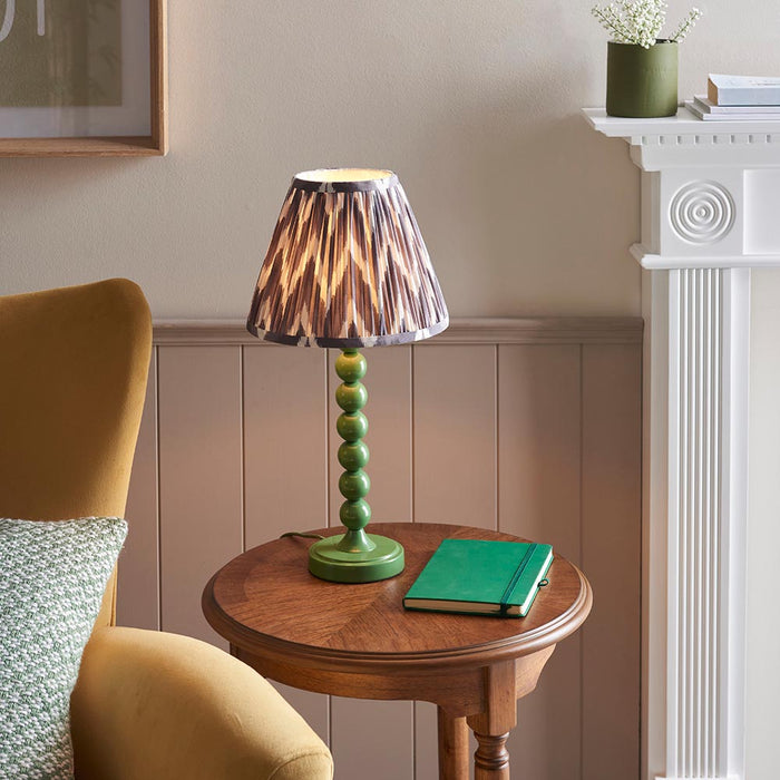 Higgledy And Zigzag 25cm Pearl Grey Shade Table Lamp With Gloss Cotswold Green Base