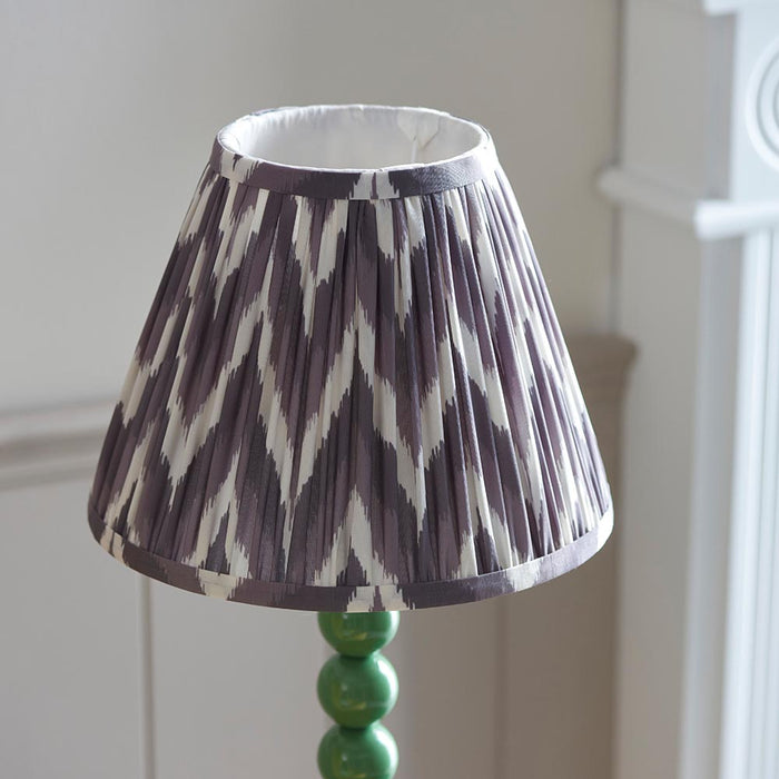 Higgledy And Zigzag 25cm Pearl Grey Shade Table Lamp With Gloss Cotswold Green Base