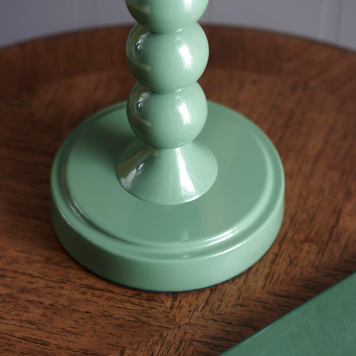 Higgledy And Zigzag 25cm Pearl Grey Shade Table Lamp With Gloss Cotswold Green Base