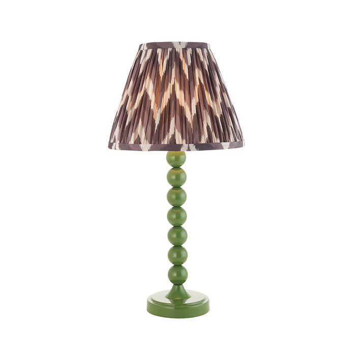 Higgledy And Zigzag 25cm Pearl Grey Shade Table Lamp With Gloss Cotswold Green Base