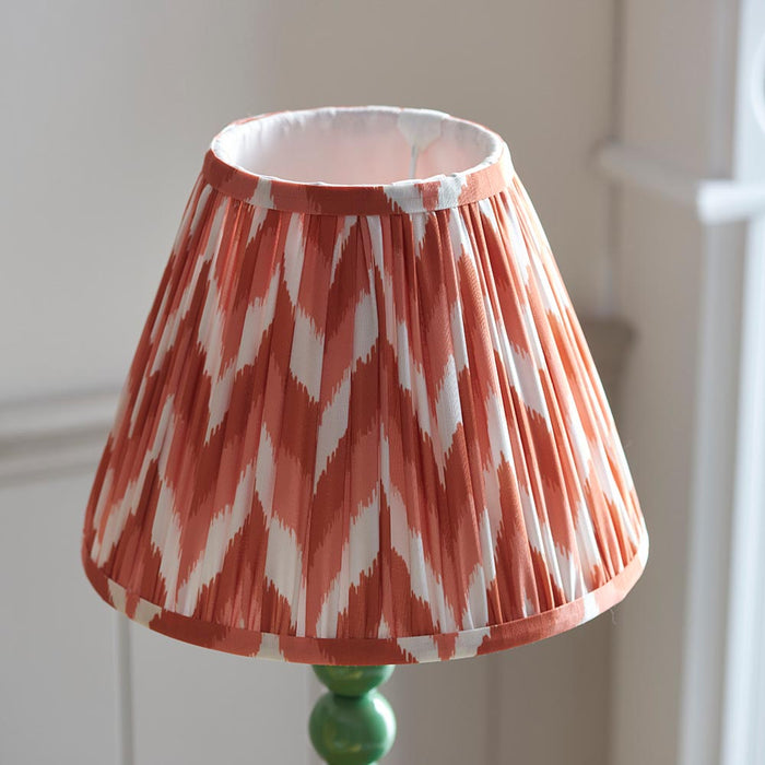 Higgledy And Zigzag 25cm Apricot Orange Shade Table Lamp With Gloss Cotswold Green Base