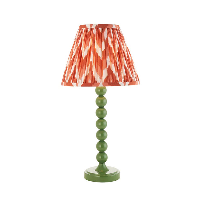 Higgledy And Zigzag 25cm Apricot Orange Shade Table Lamp With Gloss Cotswold Green Base