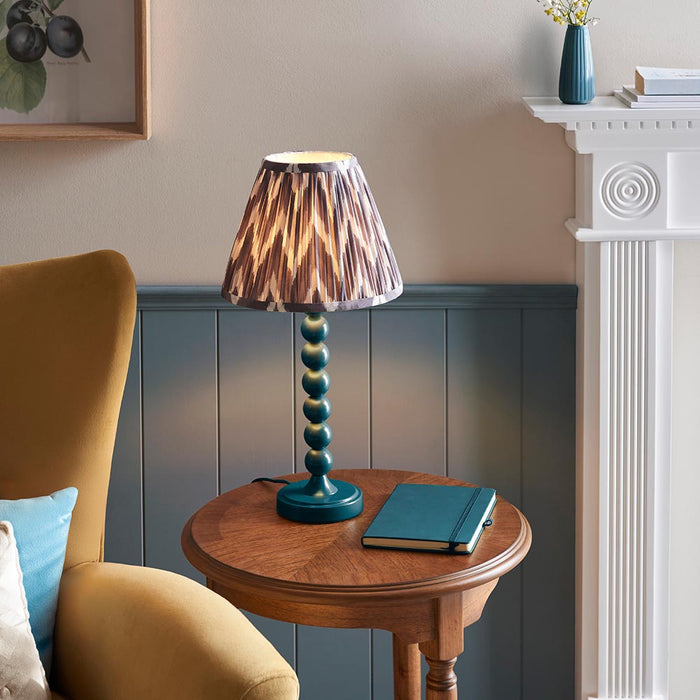 Higgledy And Zigzag 25cm Pearl Grey Shade Table Lamp With Gloss Marlin Blue Base