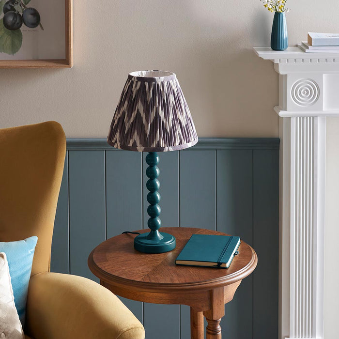 Higgledy And Zigzag 25cm Pearl Grey Shade Table Lamp With Gloss Marlin Blue Base