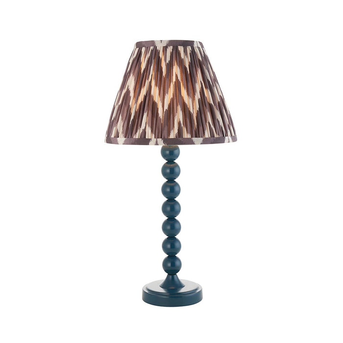 Higgledy And Zigzag 25cm Pearl Grey Shade Table Lamp With Gloss Marlin Blue Base