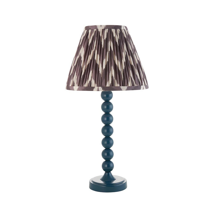 Higgledy And Zigzag 25cm Pearl Grey Shade Table Lamp With Gloss Marlin Blue Base