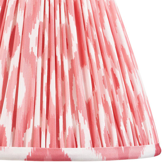 Higgledy And Ikat 25cm Coral Pink Shade Table Lamp With High Gloss Marlin Blue Base