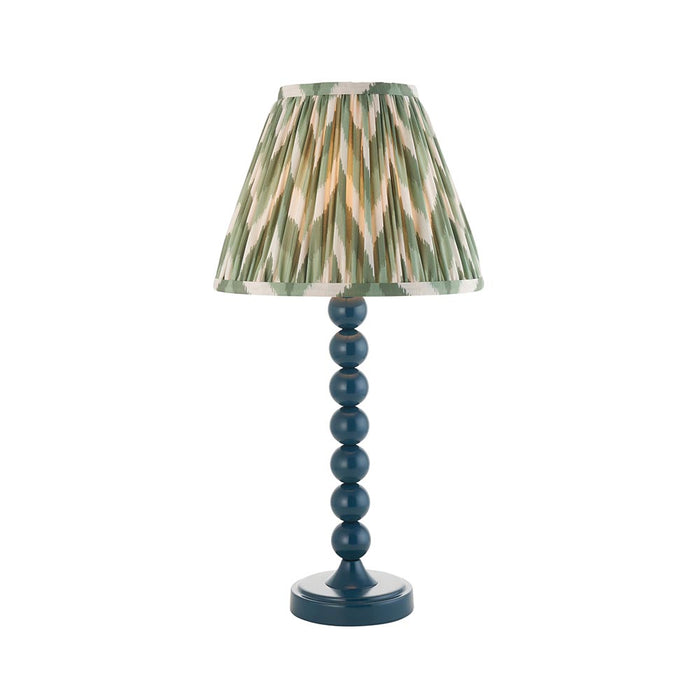 Higgledy And Zigzag 25cm Cotswold Green Shade Table Lamp With Gloss Marlin Blue Base