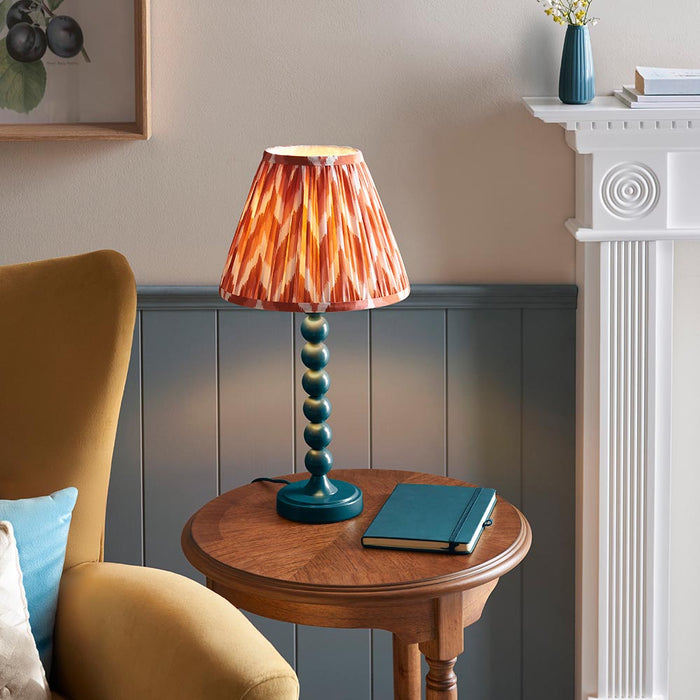 Higgledy And Zigzag 25cm Apricot Orange Shade Table Lamp With Gloss Marlin Blue Base