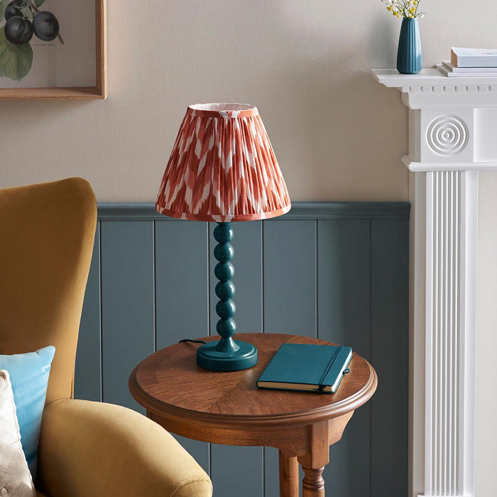 Higgledy And Zigzag 25cm Apricot Orange Shade Table Lamp With Gloss Marlin Blue Base