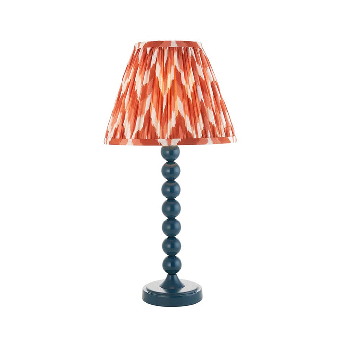 Higgledy And Zigzag 25cm Apricot Orange Shade Table Lamp With Gloss Marlin Blue Base