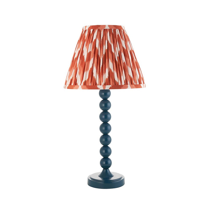 Higgledy And Zigzag 25cm Apricot Orange Shade Table Lamp With Gloss Marlin Blue Base