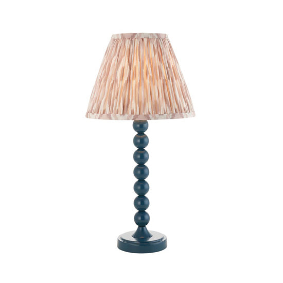 Higgledy And Ikat 25cm Neutral Shade Table Lamp With High Gloss Marlin Blue Base