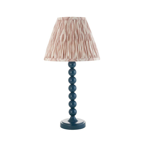 Higgledy And Ikat 25cm Neutral Shade Table Lamp With High Gloss Marlin Blue Base