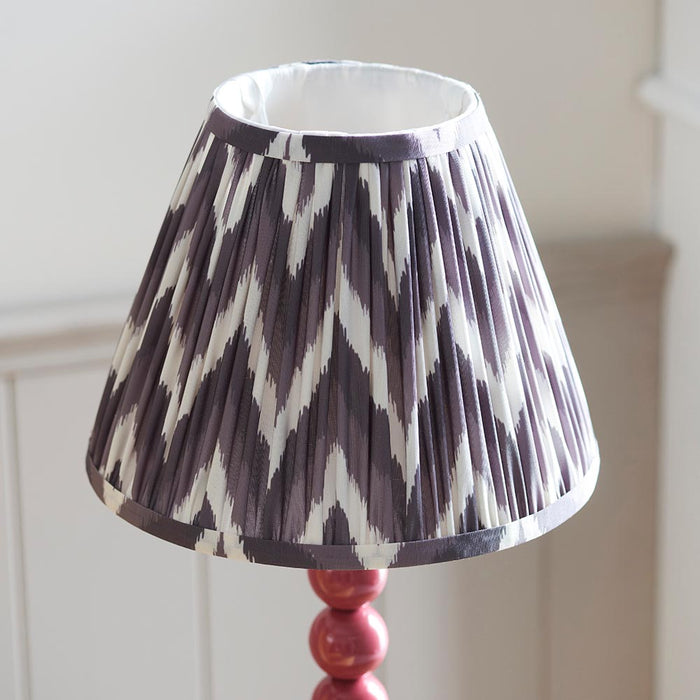 Higgledy And Zigzag 25cm Pearl Grey Shade Table Lamp With Gloss Pink Clay Base