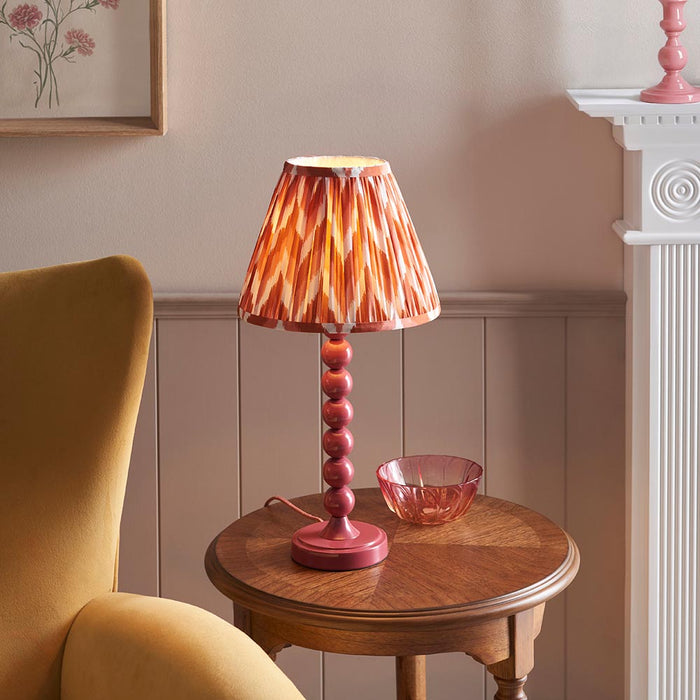 Higgledy And Zigzag 25cm Apricot Orange Shade Table Lamp With Gloss Pink Clay Base