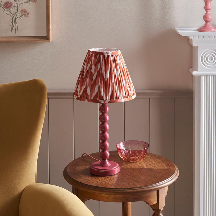 Higgledy And Zigzag 25cm Apricot Orange Shade Table Lamp With Gloss Pink Clay Base