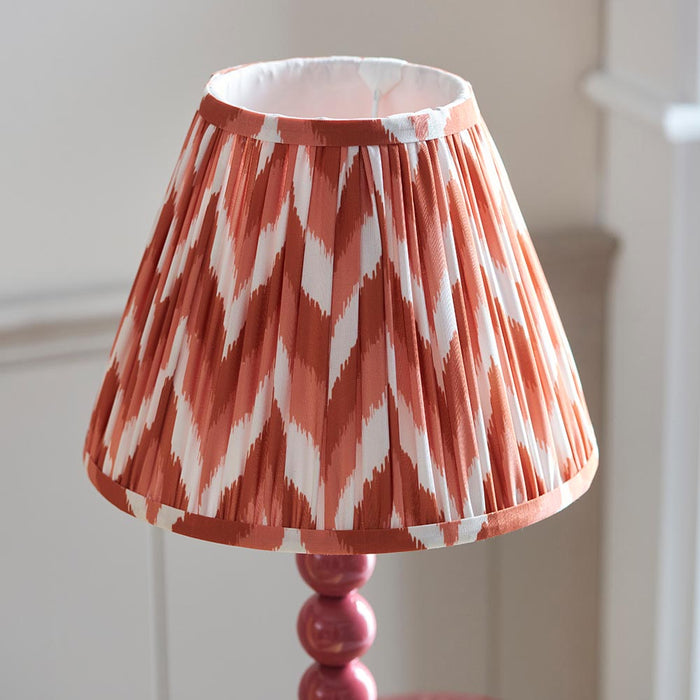 Higgledy And Zigzag 25cm Apricot Orange Shade Table Lamp With Gloss Pink Clay Base