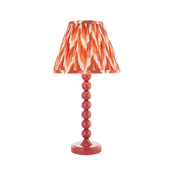 Higgledy And Zigzag 25cm Apricot Orange Shade Table Lamp With Gloss Pink Clay Base